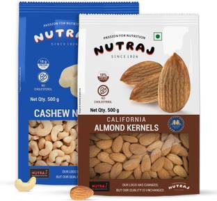 Nutraj Daily Needs Combo Pack of 2 (500gm Each) Cashews, Almonds