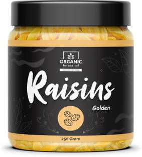 Organic Box Premium Afghani Seedless Golden Raisins (Value Pack Jar), Dry fruits Kismish Raisins