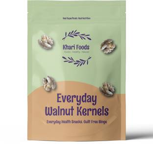 Khari Foods Premium Walnut Kernels 400g, Akhrot Dry Fruits, Vacuum Sealed Kernels