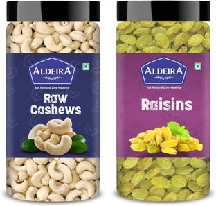 Aldeira Natural Cashew 100gm + Kishmish 100gm (200gm) Dry Fruits Combo(100g Each) Cashews, Raisins