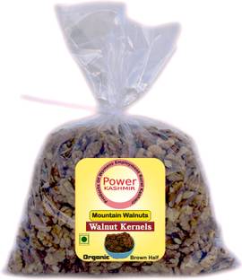 Power Kashmir Organic Mountain Walnut Kernels, Brown Half, Vacuum Packed, Fresh Walnuts