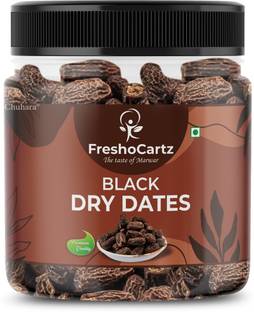 FreshoCartz Jumbo Black Dry Dates | Kala Sukha Khajoor | Dry Chuhara | Kali Kharak | Dry Dates