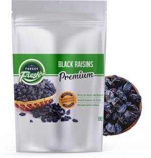 Forest Fresh Premium Afghani Black Raisins with seeds (Kali Draksh - Kishmish) Raisins