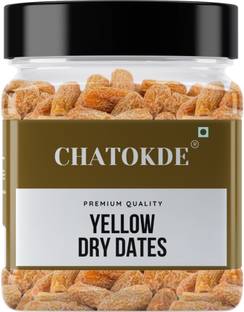 CHATOKDE Yellow Dry Dates | Peela Sukha Khajoor | Dry Chuhara | Pili Kharak 250g Jar Pack Dry Dates