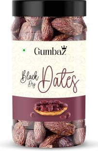 GUMBAZ Black Dry Dates Jar Pack | Sukha Khajur ( Kala Chuara ) 350gm Dry Dates