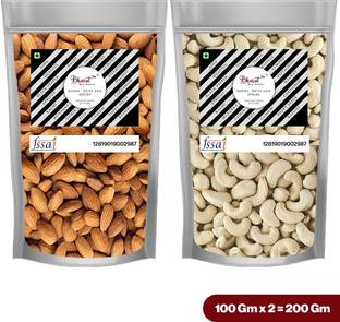 Bharat Premium quality Almond and Cashew Combo Pack (100 gm x 2) Almonds, Cashews