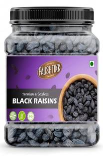 paushtikk Black Raisins | Seedless Dry Grapes Kali Kishmish Raisins