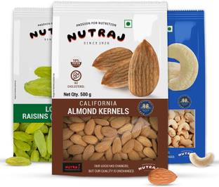 Nutraj Dry Fruit Combo Pack 500g Each, Cashews, Almonds, Raisins