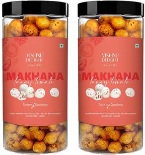 VISHNU DELIGHT Roasted & Flavored Tangy Tomato Makhana | Rich in Calcium - Gluten Free | Vegan Fox Nut