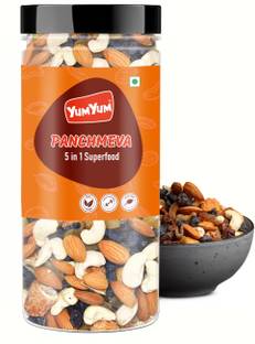 YUM YUM Mix Dry Fruits - Panchmeva - Almond,Cashew,Dates,Black Raisin,Green Raisin 400g-
