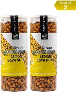 Dr. Kiran's Gluten Free Soya Nuts Lemon Flavour Healthy High In Protein Roasted Namkeen Soy Nuts