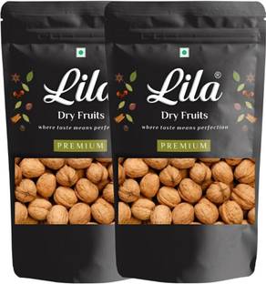 lila dry fruits Shelled Walnuts| Sabut Akhrot | Whole Walnuts in Shell |250gm*2 Walnuts Walnuts