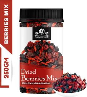 NATURE YARD Berries mix- Mix of Dried Cranberry,Blueberry,Goji berry Assorted Fruit
