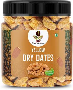 SR Esharwal Yellow Dry Dates 250g | Premium Quality Soft Pila Chhuara Khajur Dry Dates 250 g Dry Dates