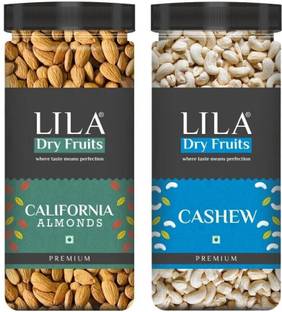 lila dry fruits PREMIUM COMBO| Jar Pack 250g each| Almonds, Cashews