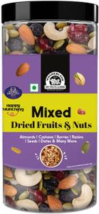 WONDERLAND Foods Premium Healthy Mixed Dried Fruits 500g Jar | Black Raisins, Cashews, Cranberries, Dates, Almonds