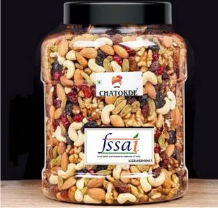 CHATOKDE 100% Natural and Premium Healthy Trail Mix Dry fruits & Seeds 1Kg Jar Pack Assorted Seeds & Nuts