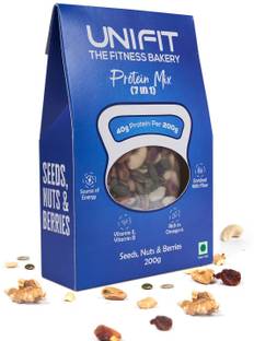 Unifit Protein Mix of Seeds, Nuts & Berries | Good Source Of Energy | Protein - 40gm/200gm | Rich In OMEGA-6 | Enriched With Fiber | Rich in VITAMIN-E & VITAMIN - B | Rich in MUFA & PUFA