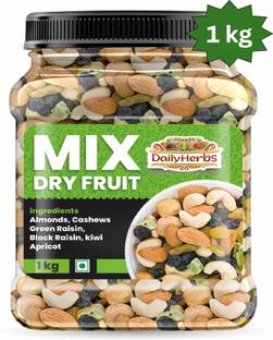 DAILYHERBS Mixed Dry fruits Almonds, Cashews, Raisins, Apricots, Kiwi