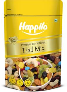 Happilo Premium International Nutty Trail Mix, Healthy Snacks for On the Go Almonds, Raisins, Cashews, Cranberries, Kiwi, Mango, Papaya