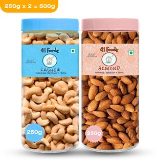 41 foods Dry fruits combo pack of | kaju badam 500 GM Cashews, Almonds