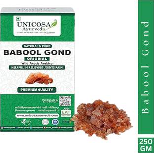 Unicosa Ayurveda Natural Babul Gond Gum - Kikar Gond - Babool Gond - Acacia Arabica Wild Dried Gum