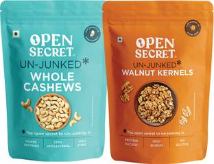 OPEN SECRET Cashew Walnut DryFruits Combo - Kaju Akhrot Assorted Nuts