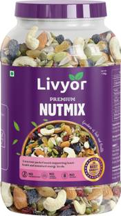 LIVYOR Premium Nutmix Dry Fruits Combo | Mix Dry Fruits | Nuts Seeds Berries Cashews, Almonds, Raisins, Cranberries, Assorted Seeds & Nuts