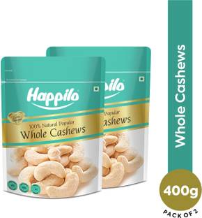 Happilo Natural Popular Whole Cashews, Healthy Snack, Source of Protein Cashews