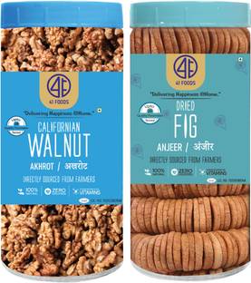 41 foods Dry fruits combo pack of Akhrot Anjeer 500GM Figs, Walnuts