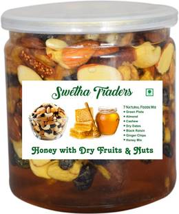 swetha traders HONEY WITH DRY FRUITS AND NUTS ASSORTED / IMMUNITY BOOSTER / PREMIUM QUALITY