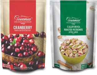 Gourmia Dried Cranberry + Roasted Lightly Salted Extra Large Pistachios (Each 200g) Cranberries, Pistachios