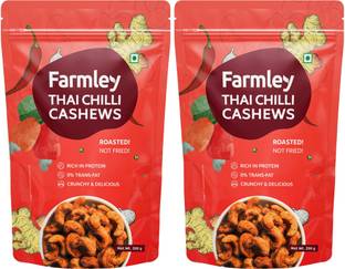 Farmley Roasted & Flavored Cashew - Thai Chilli 400g, Pack of 2, Each-200g Cashews