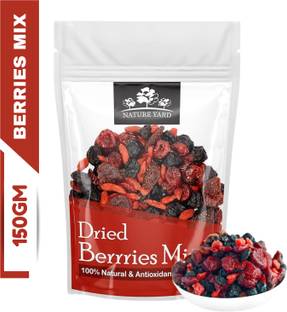 NATURE YARD Berries mix- Mix of Dried Cranberry,Blueberry,Goji berry Assorted Fruit