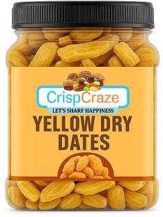crispcraze Yellow Dry Dates | Peela Sukha Khajoor | Dry Chuhara | Pili Kharak Grade A Dry Dates