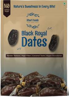 Khari Foods Royal Black Dates, Soft & Juicy Khajur Dry Fruits, High Fibre, Healthy Snacking Dates