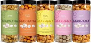 VISHNU DELIGHT Combo Flavour Roasted Makhana Jar - Healthy & Crunchy Snack | Gluten Free | Fox Nut