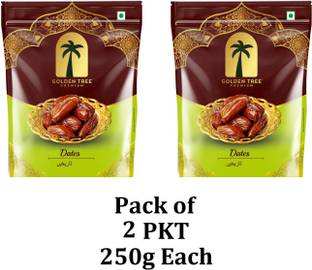 Golden Tree Premium Dried Brown Dates| Khajur| Energy Booster| High Fibre| Healthy Snacks Dry Dates