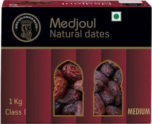 King Solomon Medjoul Dates Dry Fruit Medium 1 kg |Khajoor or Khajur|Vegan|Zero Preservatives| Dates