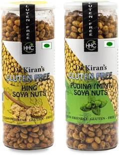 Dr. Kiran's Gluten Free Soya Nuts Hing | Pudina Flavour Soya Nuts | High In Protein Soy Nuts