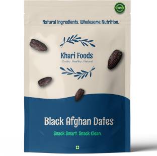 Khari Foods Black Afghan Dates 400g, Khajur Dry Fruits, High Fibre, Smart Snacking Dates