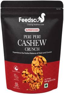 Feedsco Peri Peri Cashew Crunch Roasted | Peri Peri Flavoured Nuts | Masala Kaju Cashews