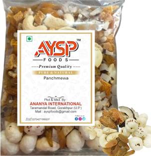 AYSP Mix Dry Fruit -Panchmeva -Almond, Cashew,Dates, Raisins,Makhana, Nariyal Gari Almonds, Cashews, Dates, Raisins, Fox Nut, Coconut