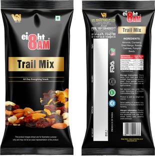 8AM Trail Mix Dispenser 20 Pouches, 50 Gm Each | All Day Energizing Snack Pouch Assorted Nuts