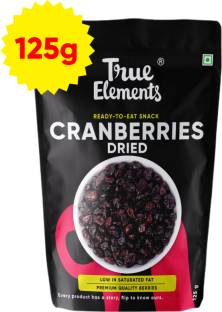 True Elements Dried Whole Cranberries, Rich in Antioxidants, Fibre-Rich Ready to Eat Berries Cranberries