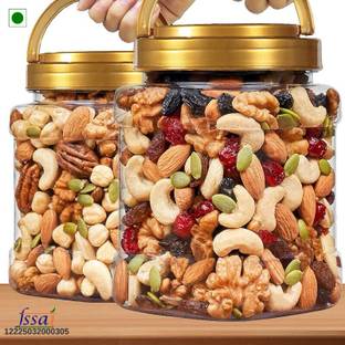 YUGNUTS Mix Dry Fruit NATURAL Panchmeva 1KG JAR] Almonds, Cashews, Raisins, Apricots, Dry Dates, Pistachios