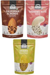 WONDERLAND Almonds, Cashews and Raisins Combo 750 grams Almonds, Cashews, Raisins