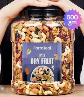 FarmLeaf Mix Dry Fruit | Panchmeva | 500gm | AAAAA Almonds, Cashews, Raisins, Dry Dates, Apricots, Assorted Fruits & Nuts
