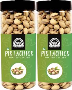 WONDERLAND Roasted and Salted Jumbo California Size Pistachio in Jar (Pack Of 2 )-1Kg Pistachios