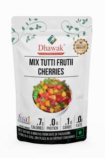 Dhawak Mix Tutti Frutti Cherry Tuti Fruity Multicolor Cherries for Cakes & Cookies Cherries